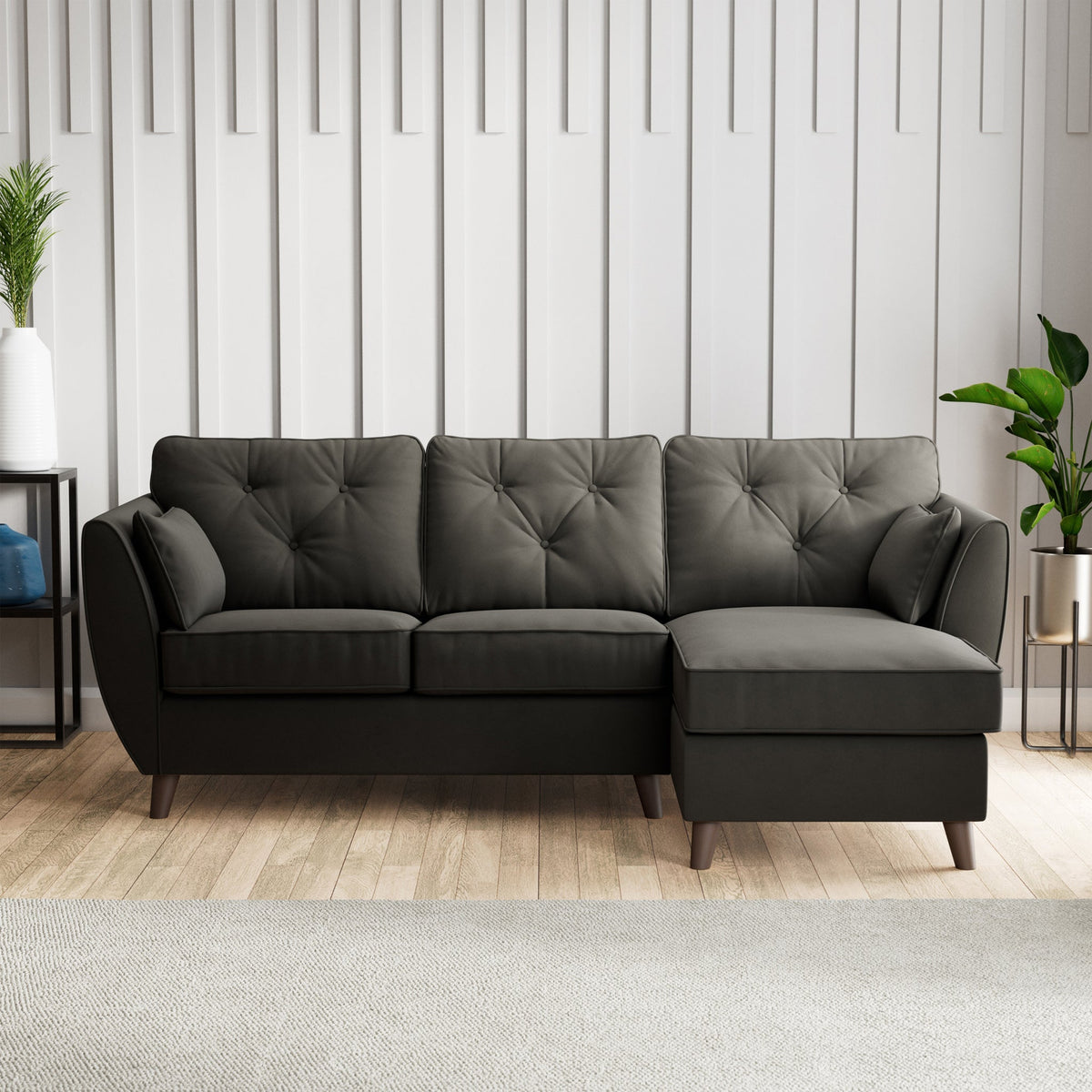 Edison Velvet Chaise Sofa
