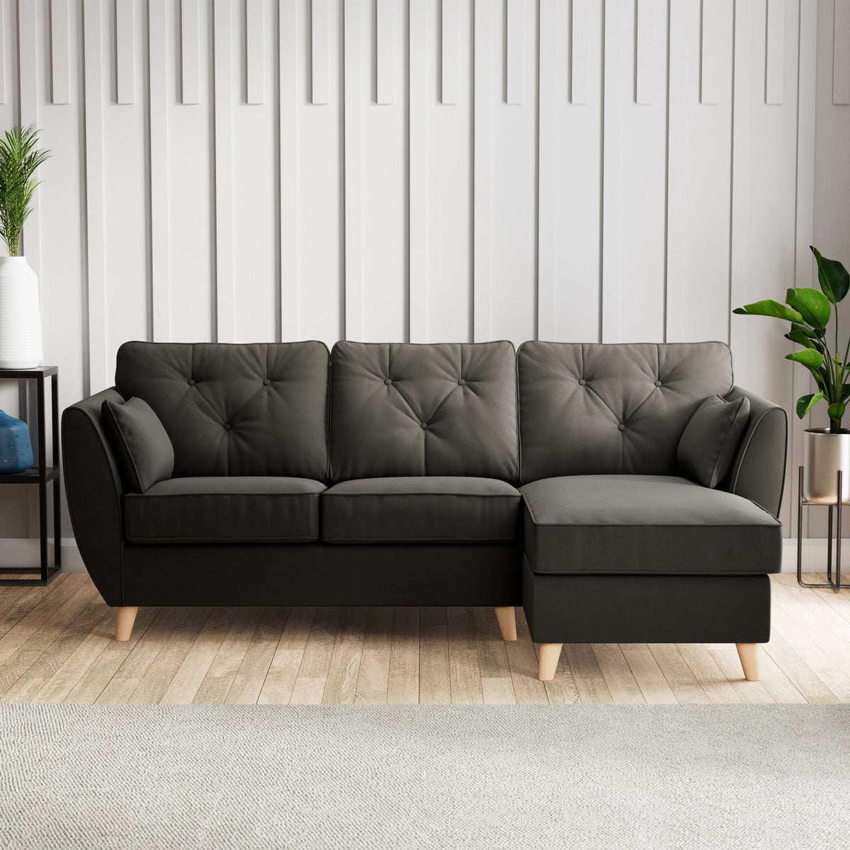 Edison Velvet Chaise Sofa