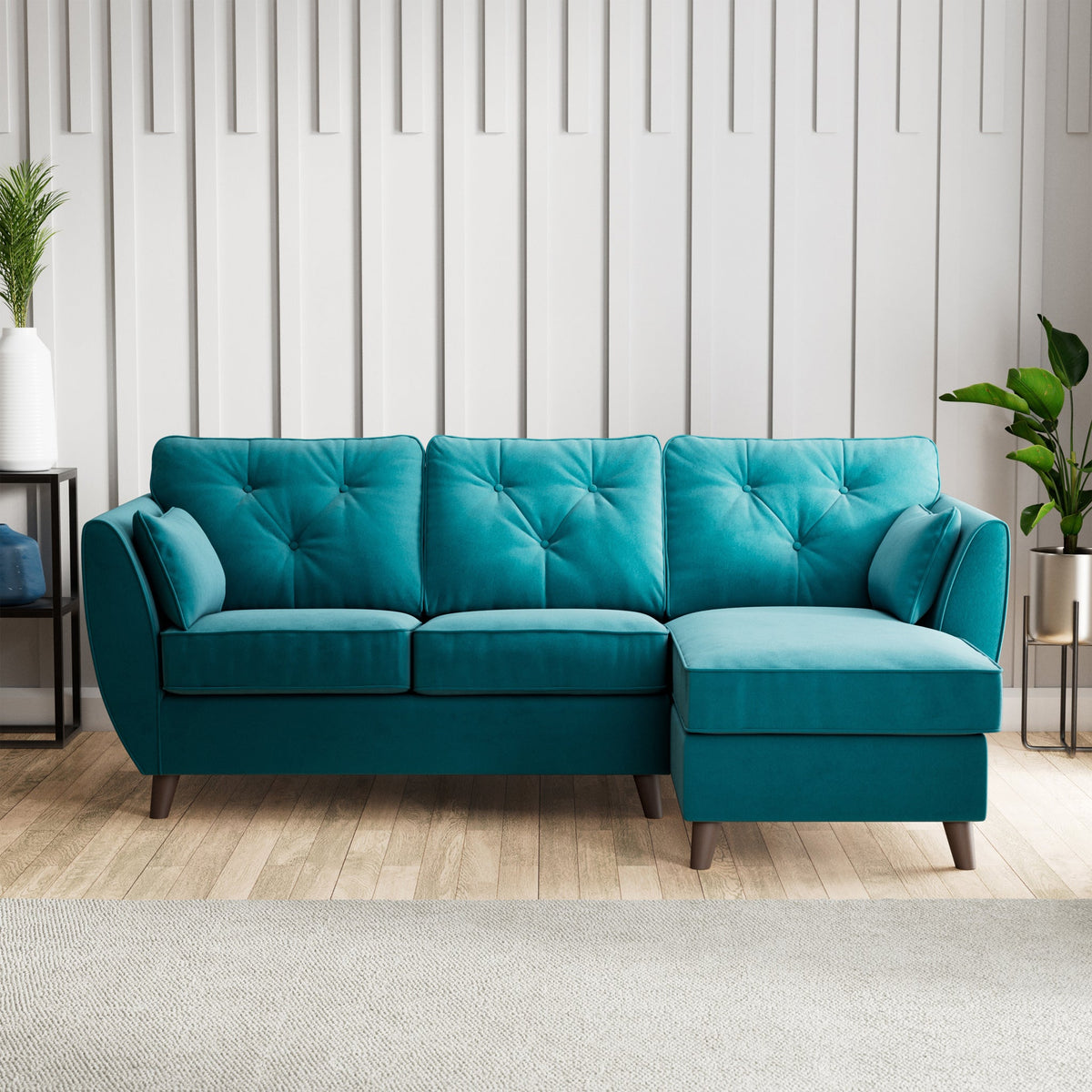 Edison Velvet Chaise Sofa