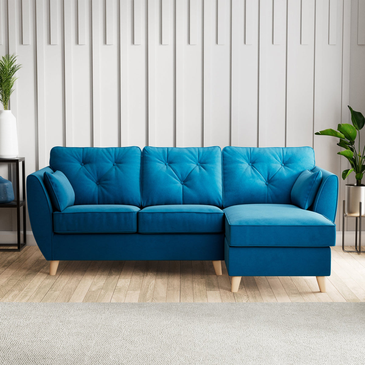 Edison Velvet Chaise Sofa