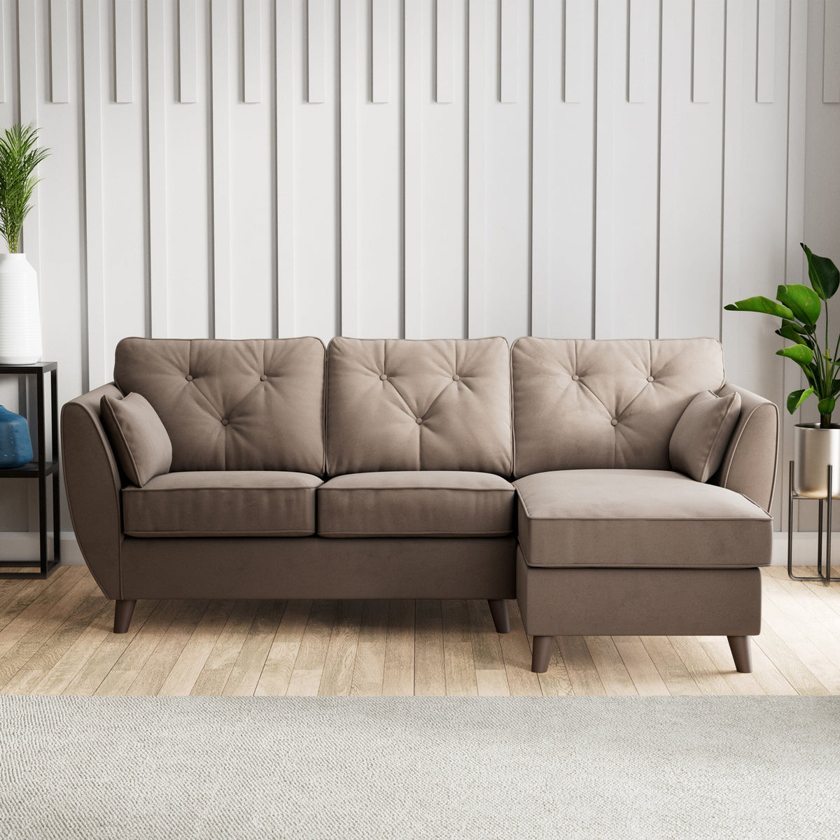 Edison Velvet Chaise Sofa