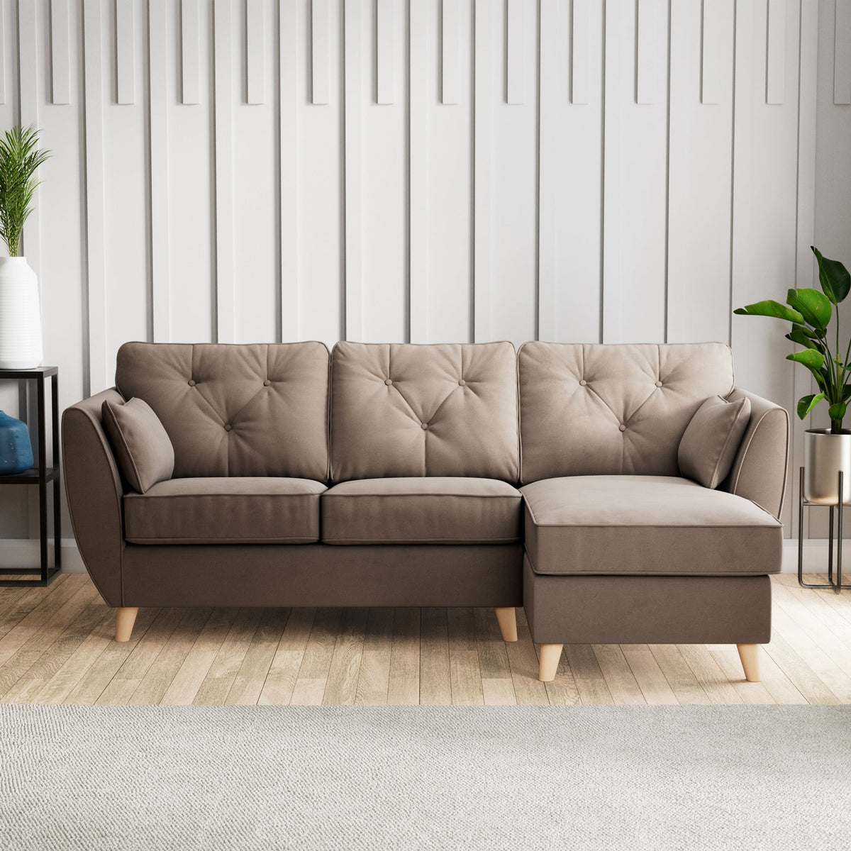 Edison Velvet Chaise Sofa
