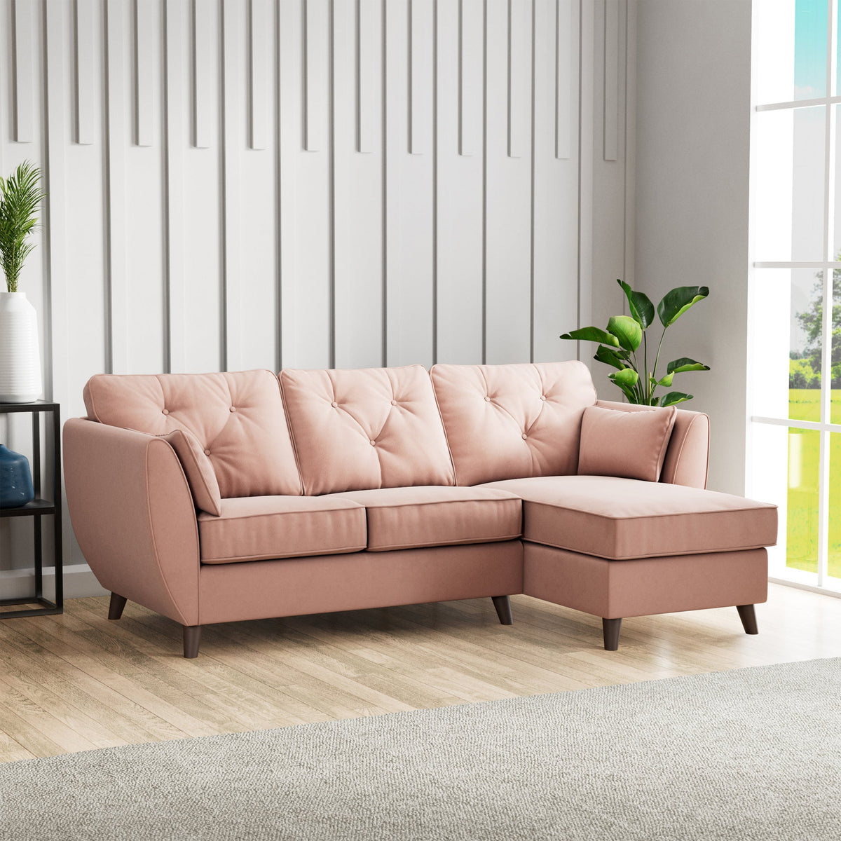 Edison Velvet Chaise Sofa