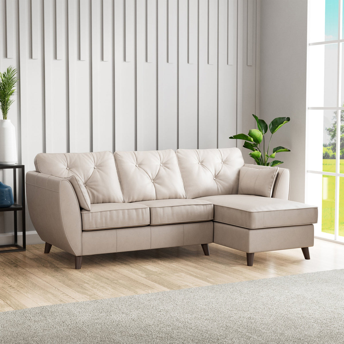 Edison Leather Chaise Sofa