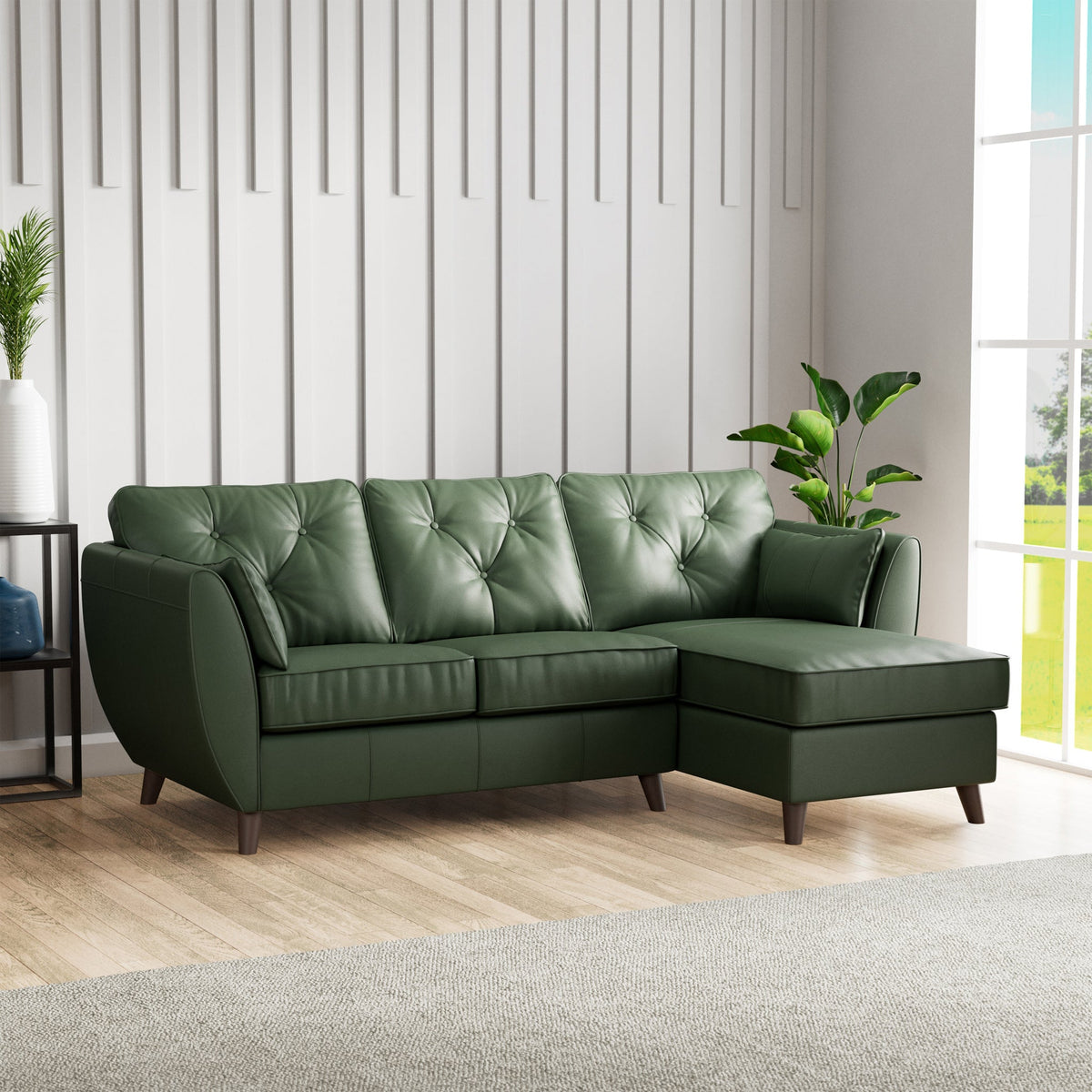 Edison Leather Chaise Sofa