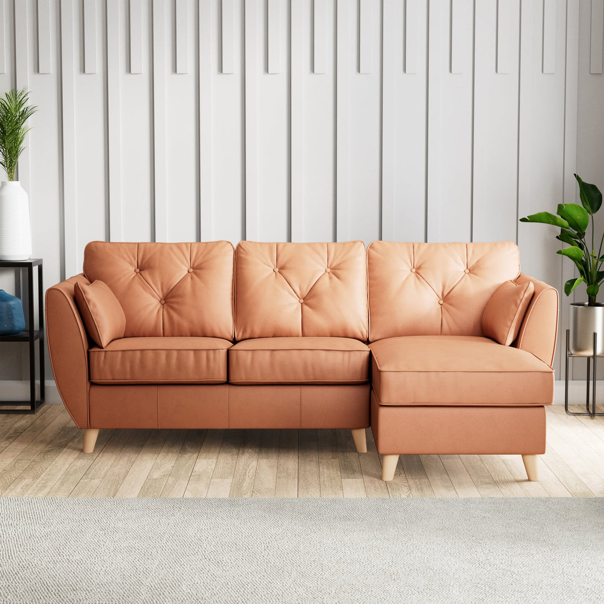 Edison Leather Chaise Sofa