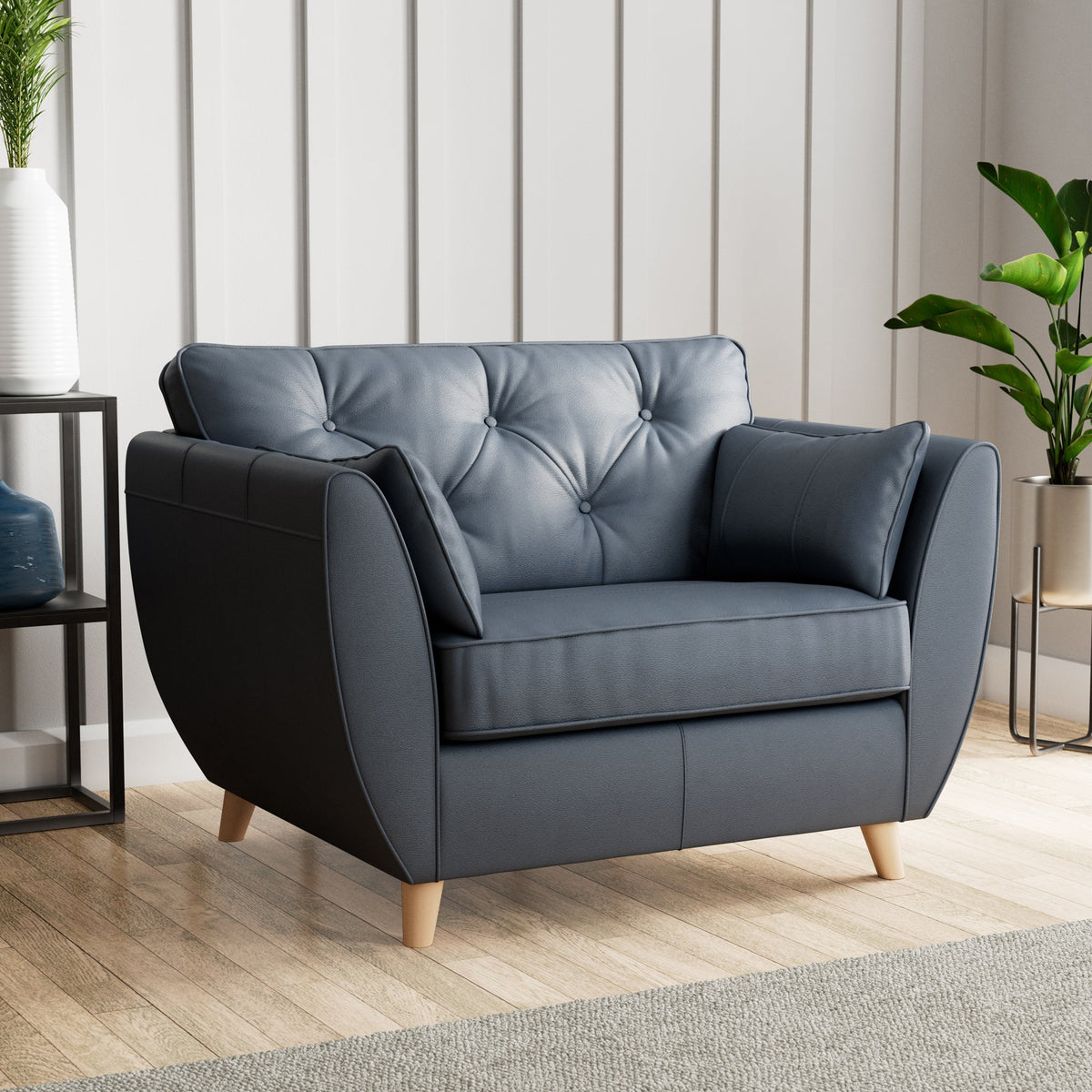 Edison Leather Snuggler Chair