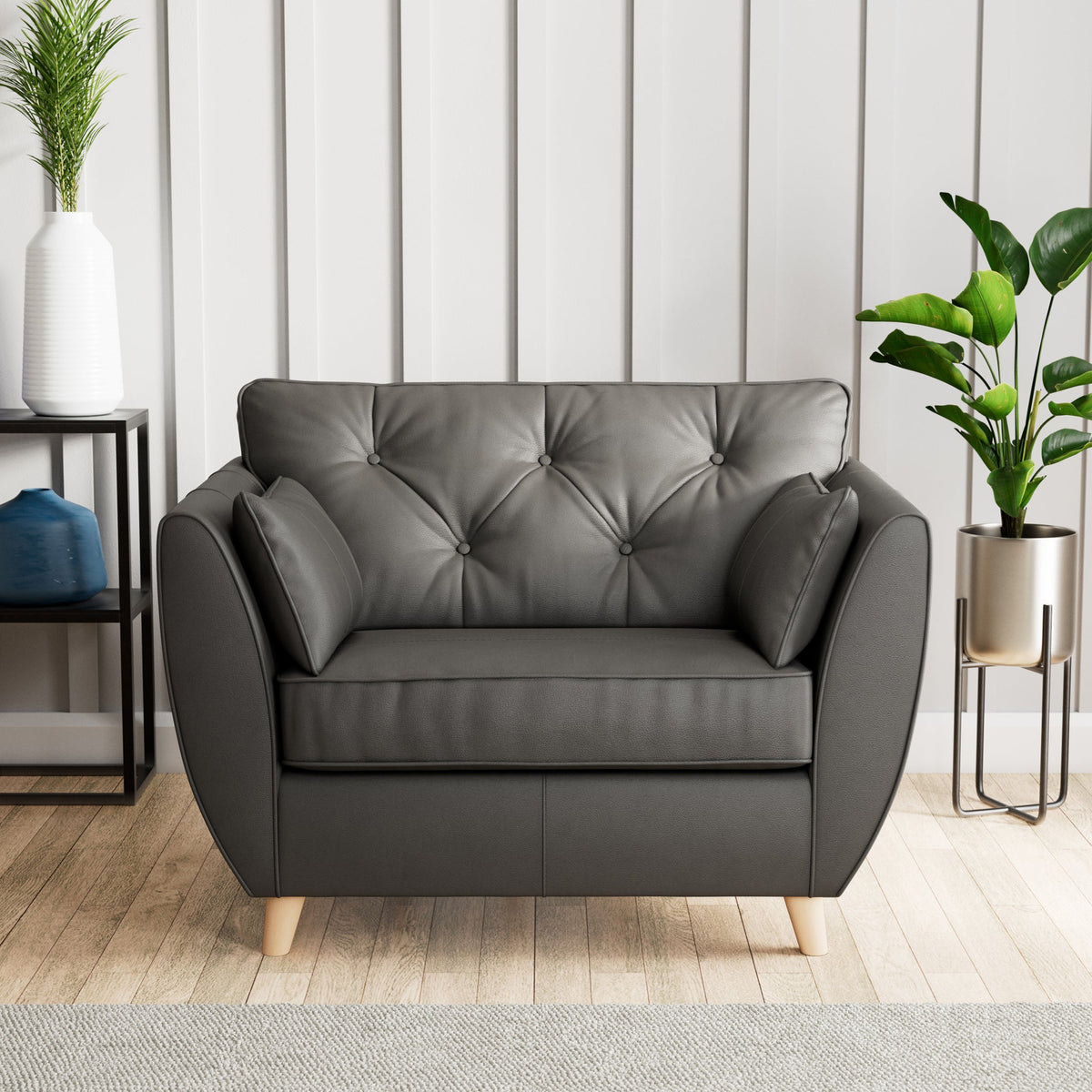 Edison Leather Snuggler Chair