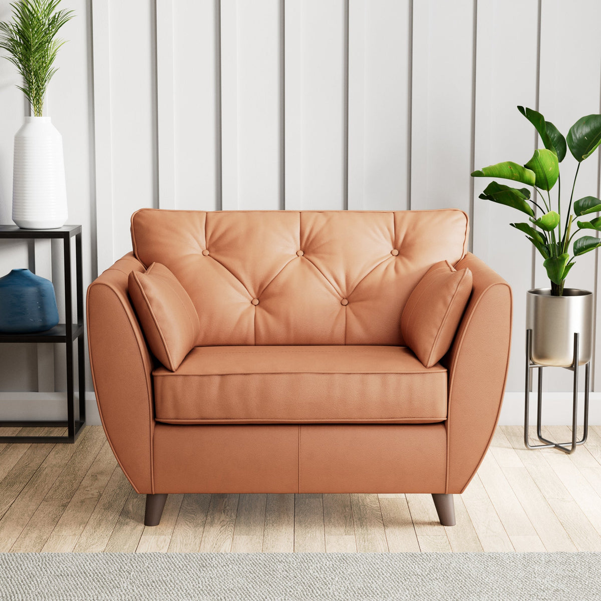 Edison Leather Snuggler Chair