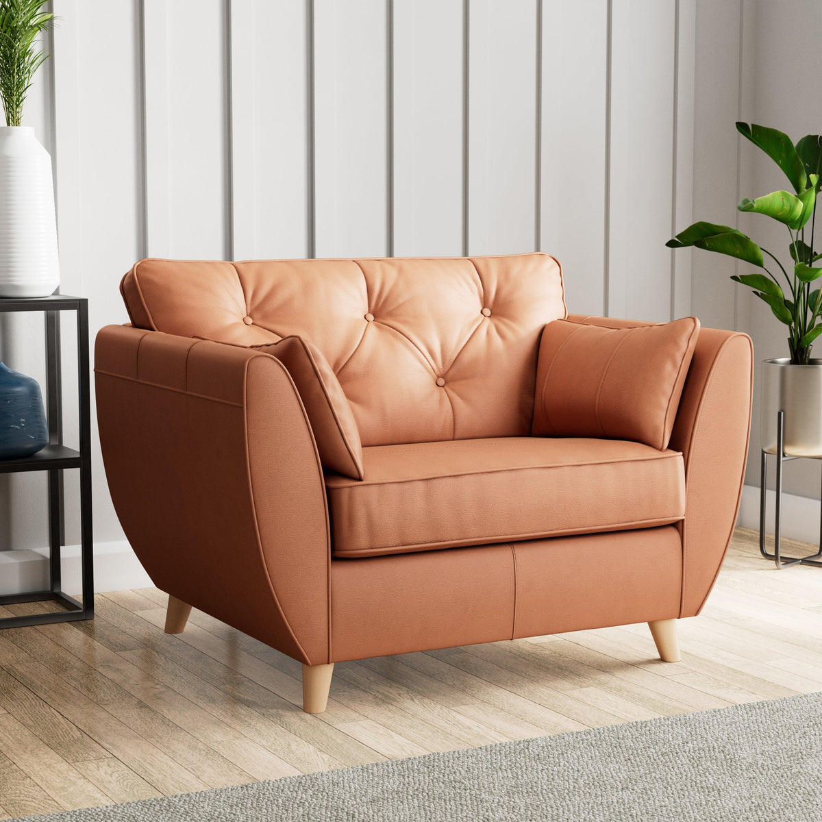 Edison Leather Snuggler Chair