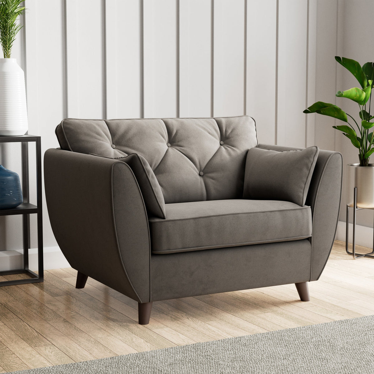 Edison Velvet Snuggler Chair
