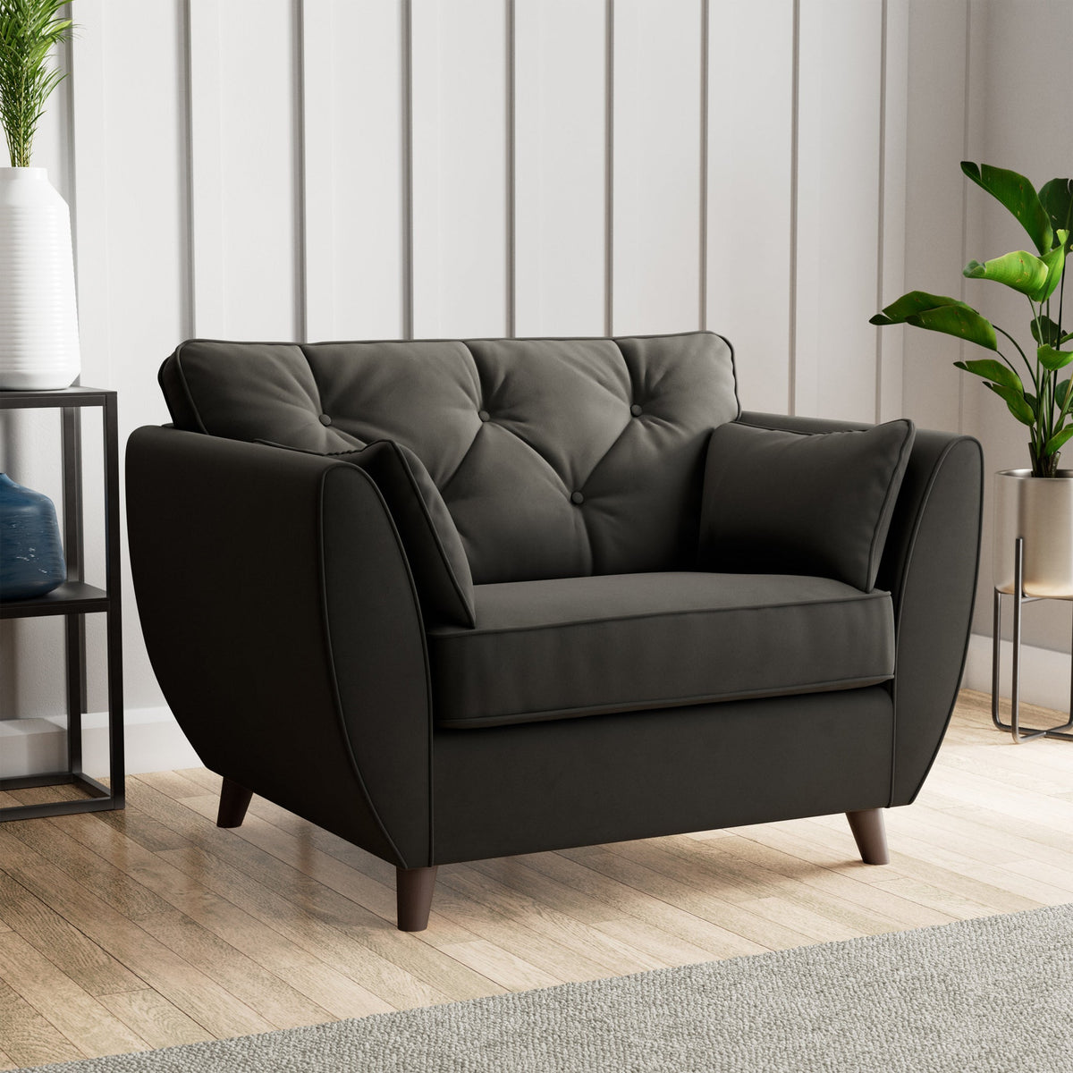 Edison Velvet Snuggler Chair