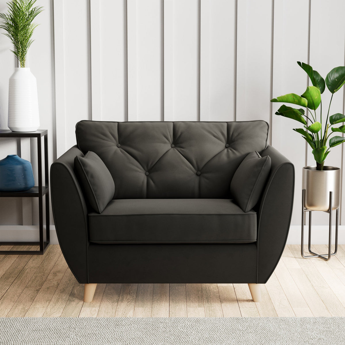 Edison Velvet Snuggler Chair