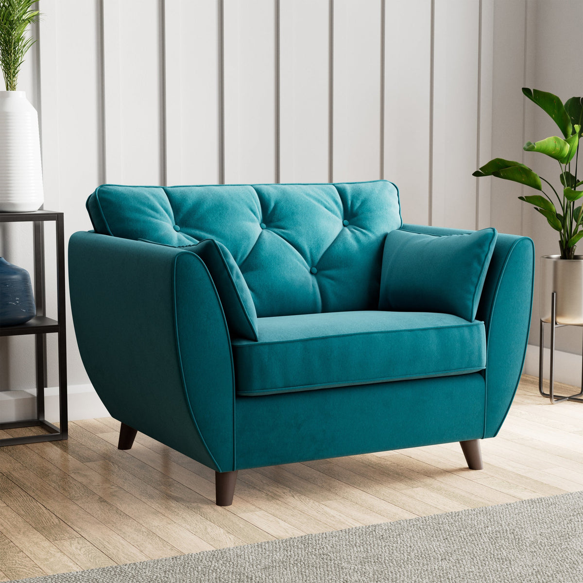 Edison Velvet Snuggler Chair