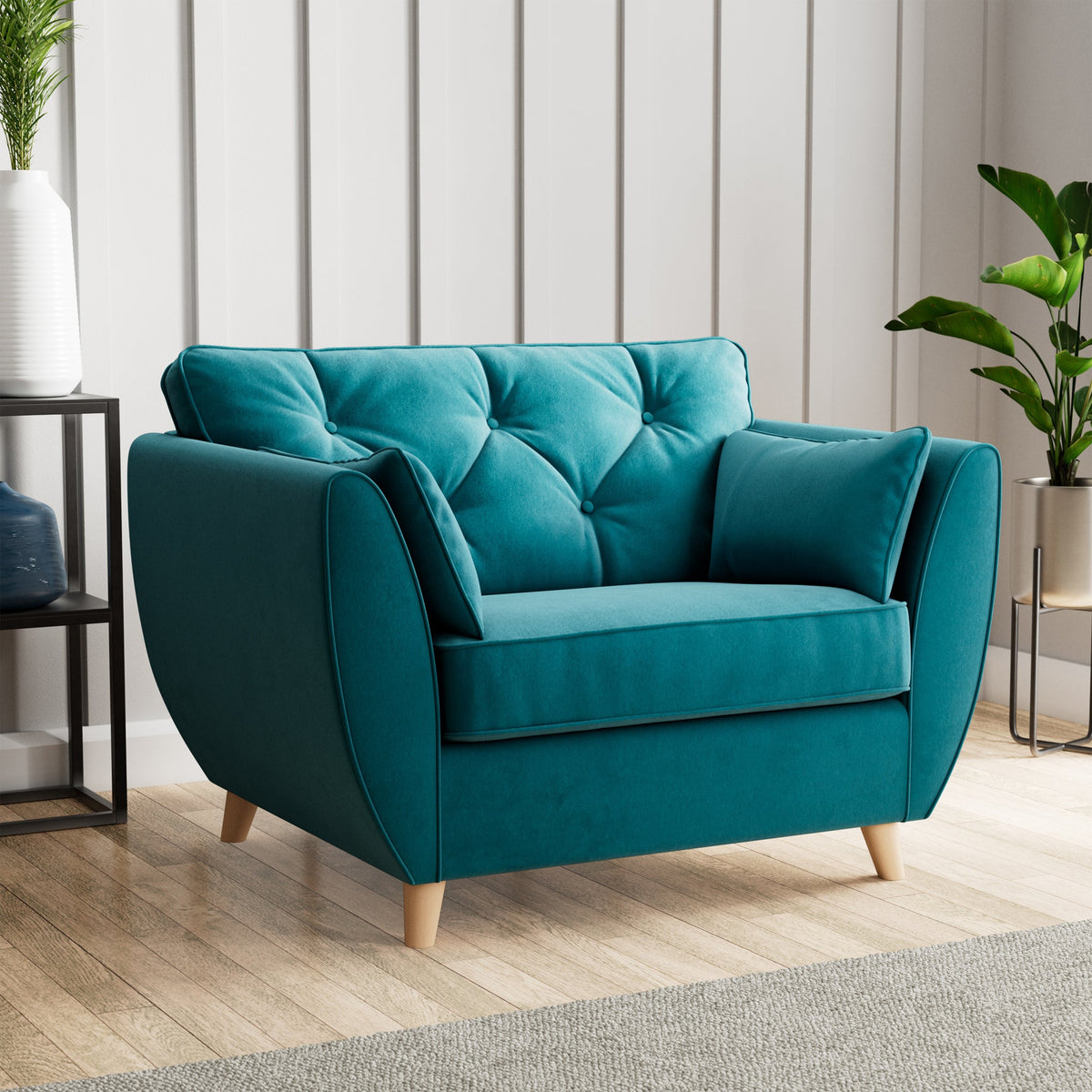 Edison Velvet Snuggler Chair