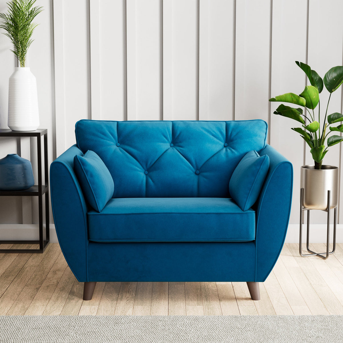Edison Velvet Snuggler Chair