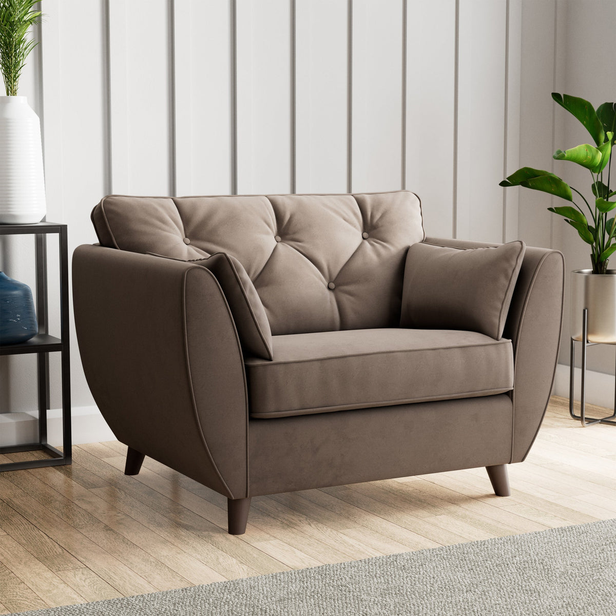 Edison Velvet Snuggler Chair