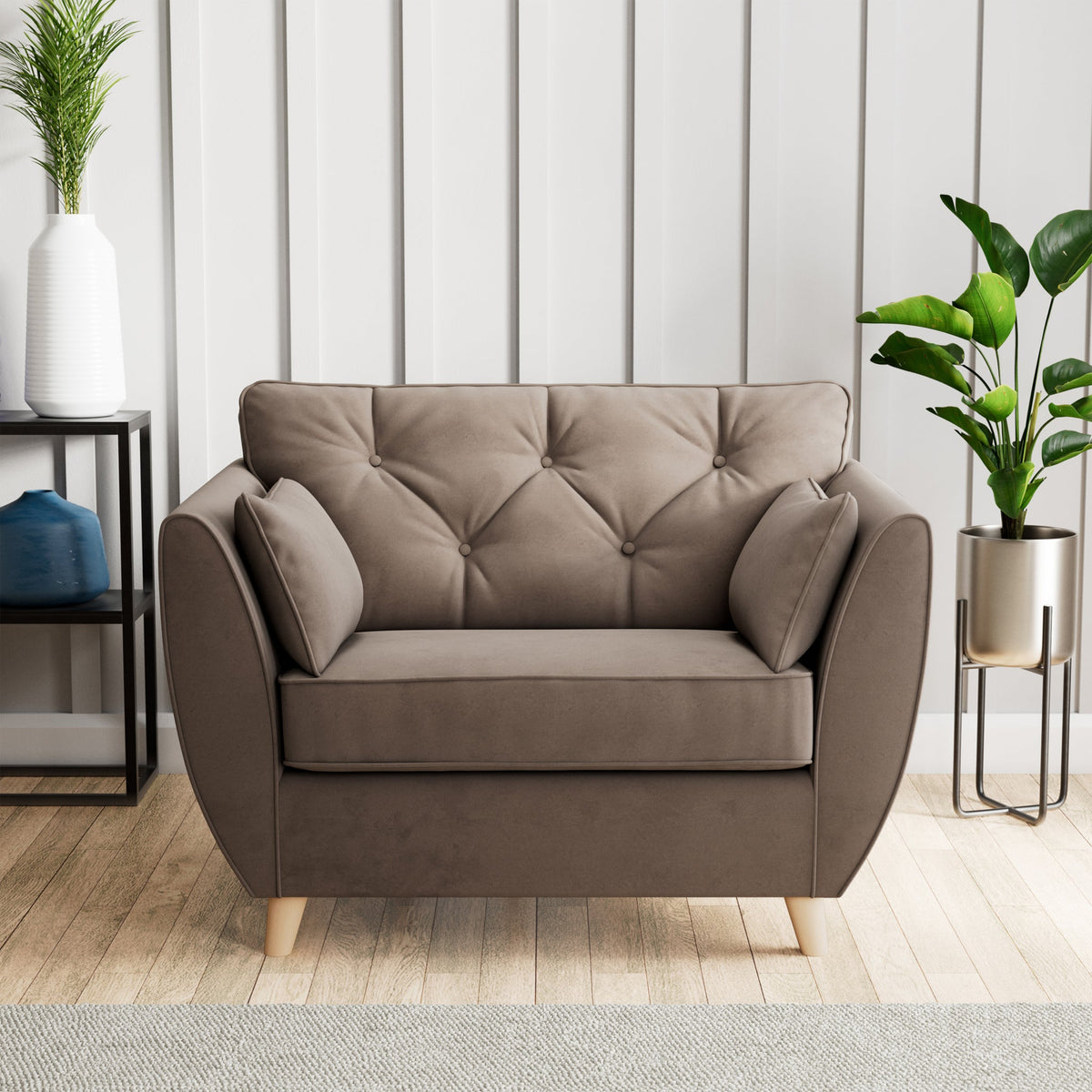 Edison Velvet Snuggler Chair