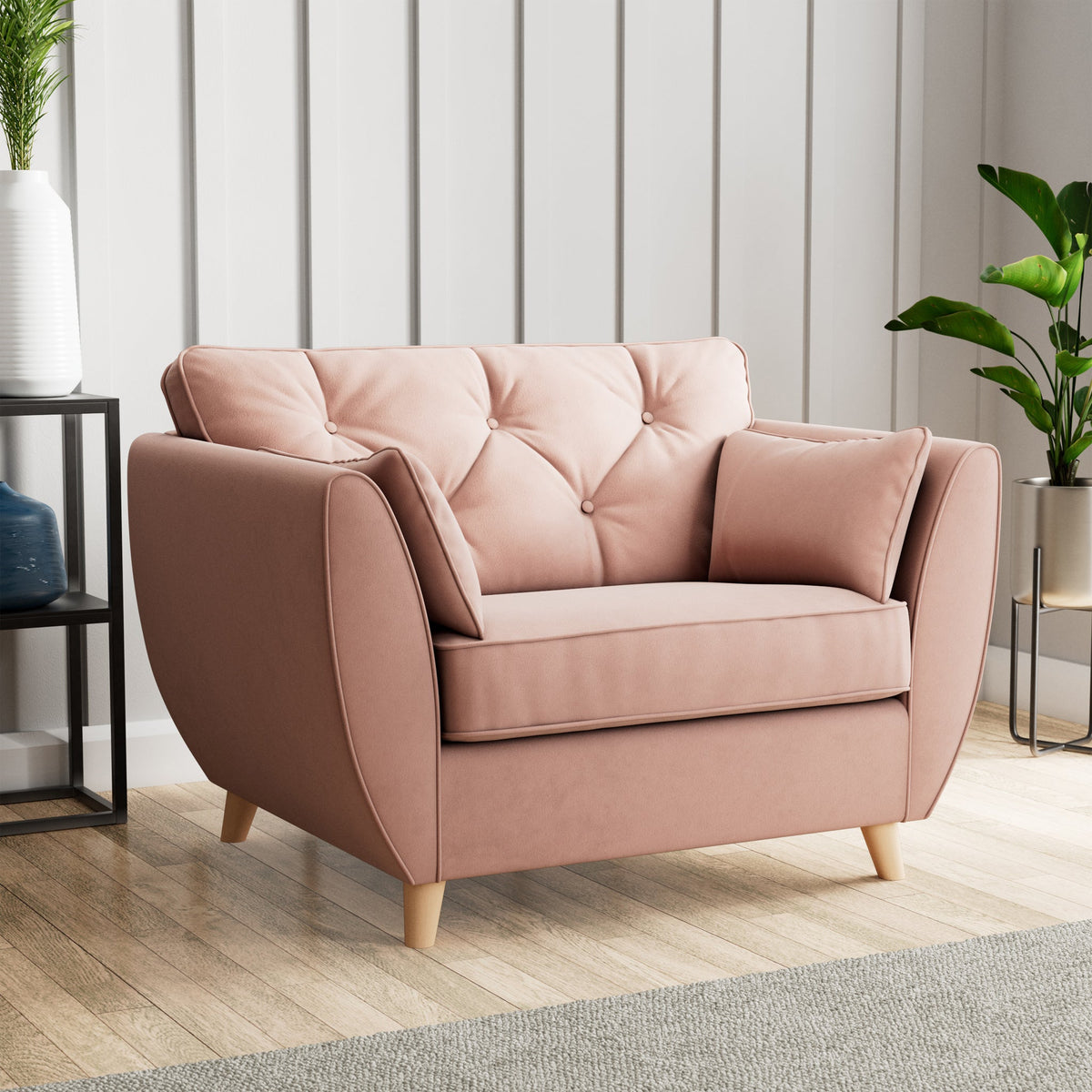 Edison Velvet Snuggler Chair
