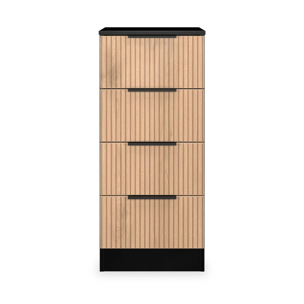 Jago Slatted Effect 4 Drawer Bedside Table