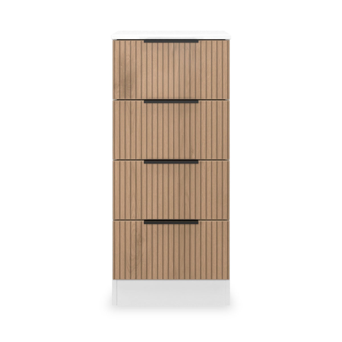 Jago Slatted Effect 4 Drawer Bedside Table