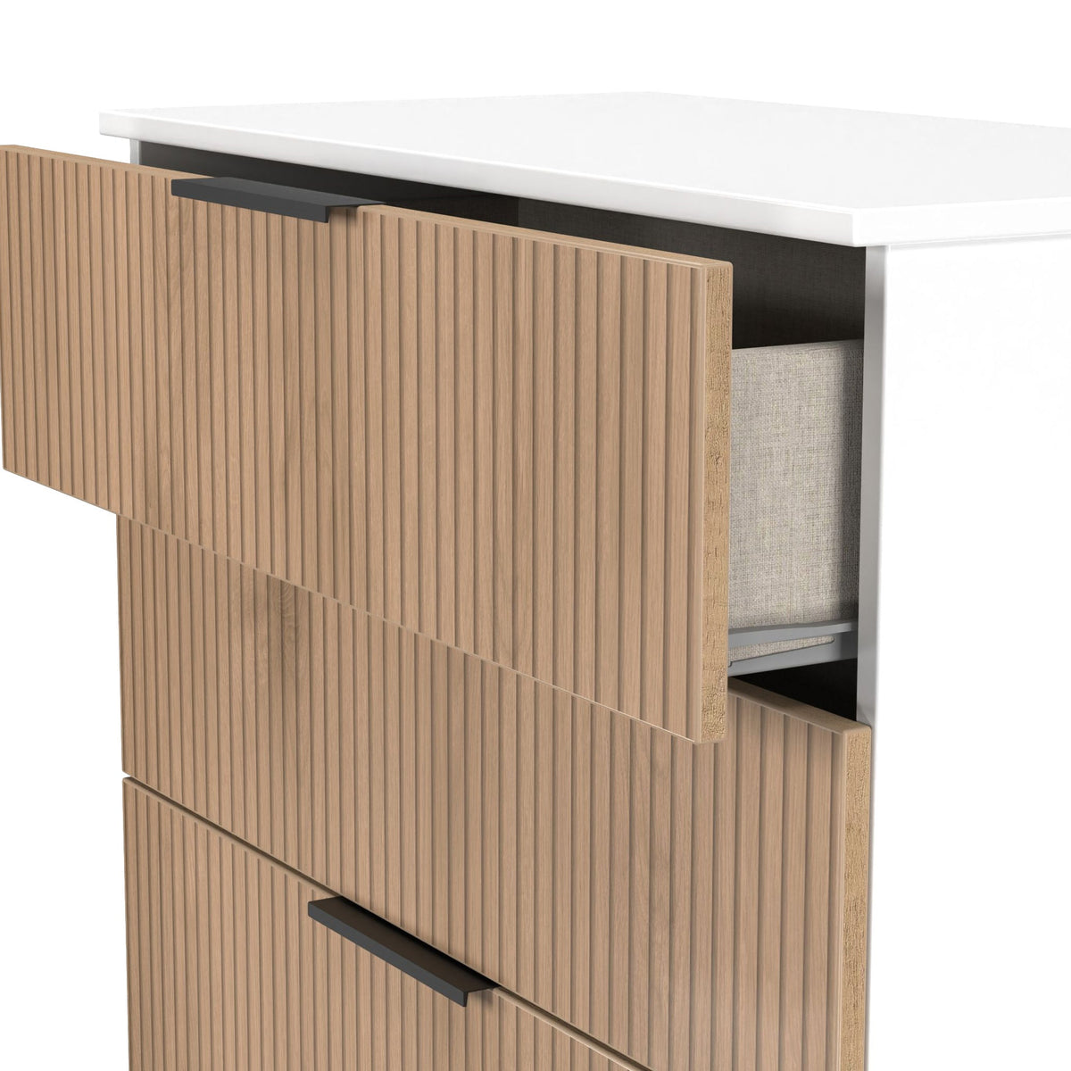 Jago Slatted Effect 4 Drawer Deep Chest