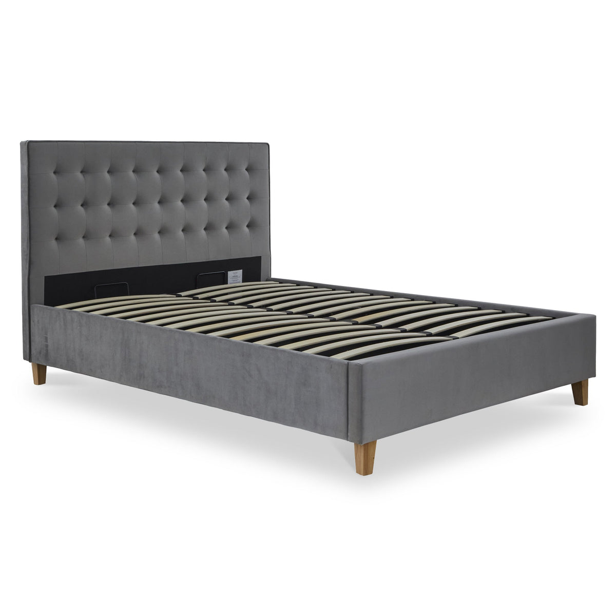 Kia Velvet Ottoman Storage Bed Frame