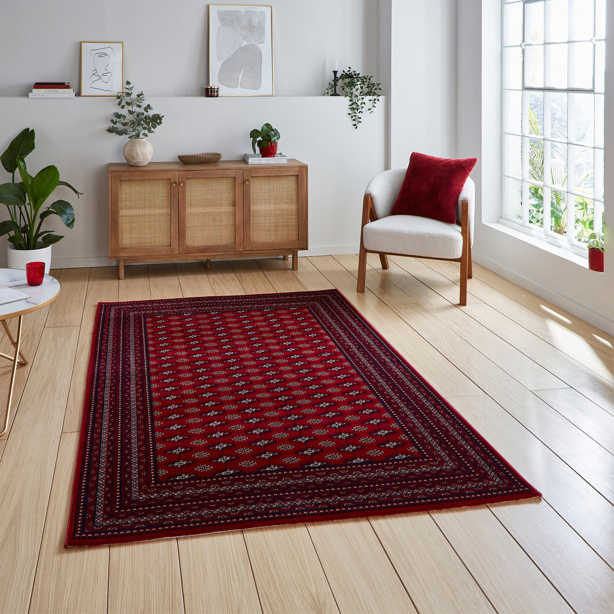 Belvett Traditional Diamond Pattern Rug