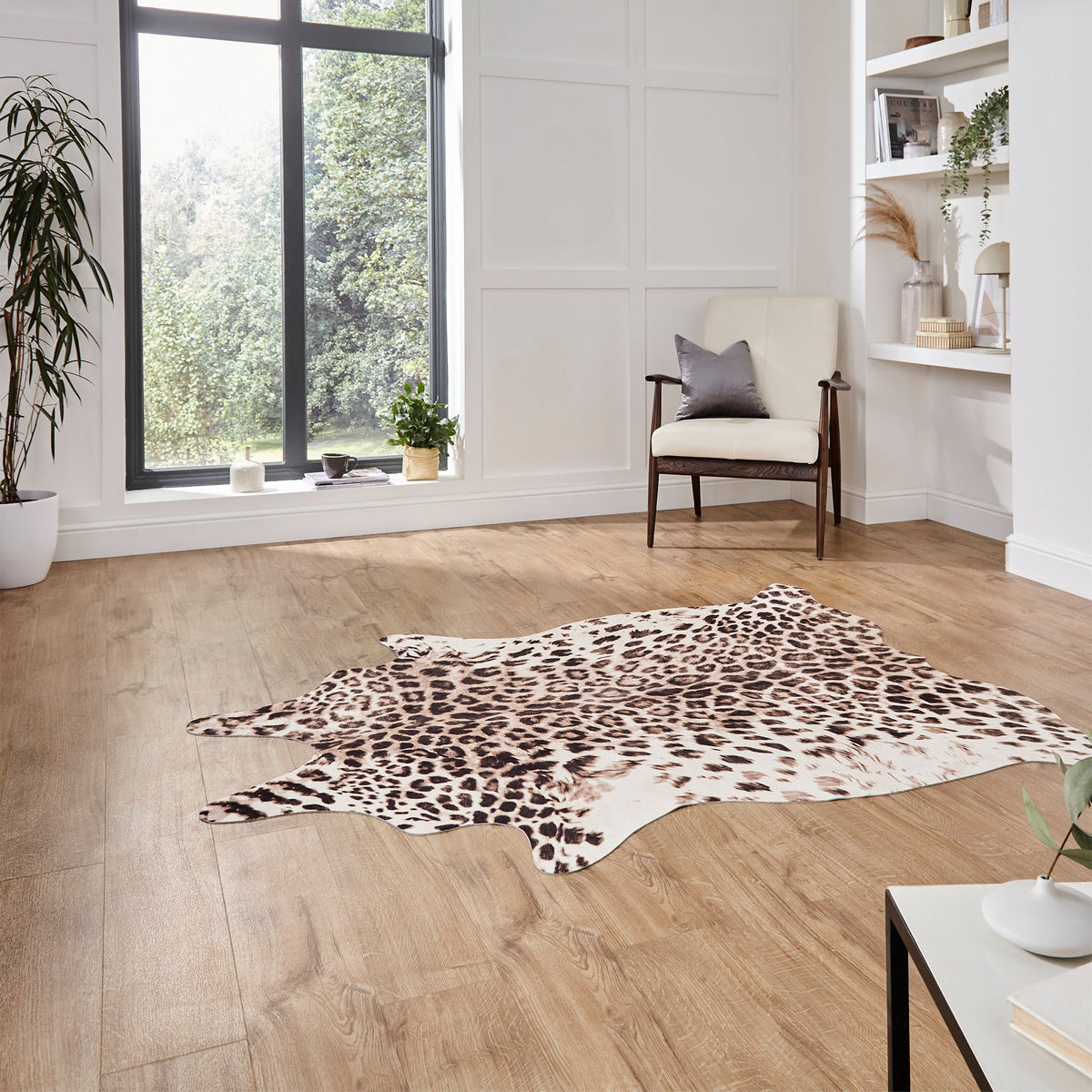 Dakar Faux Fur Leopard Print Rug