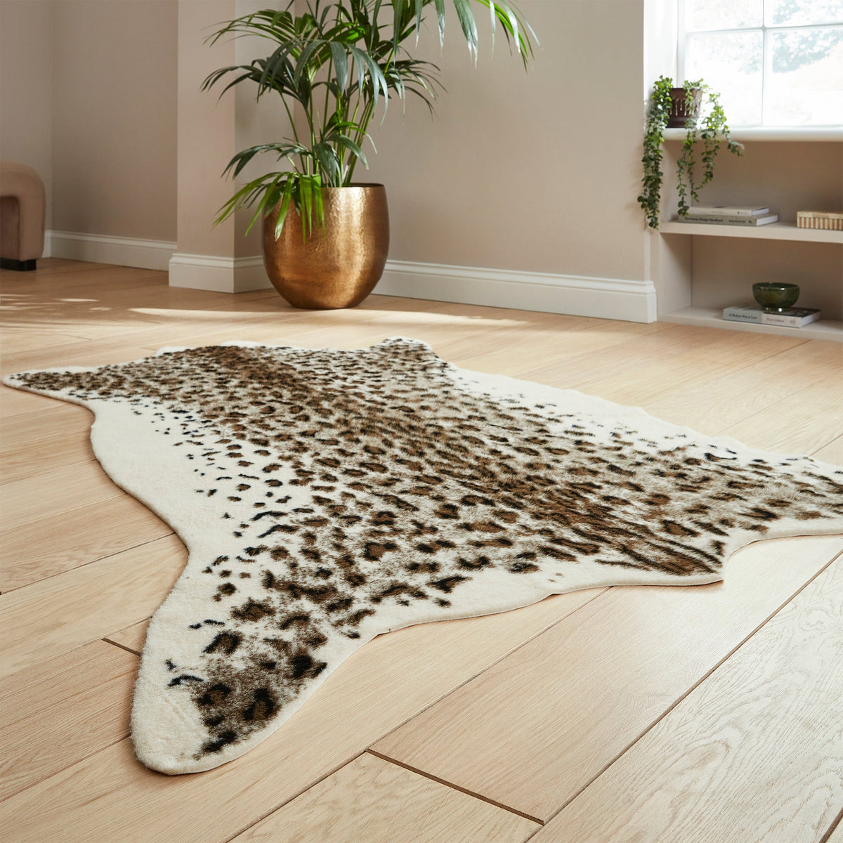 Kadune Faux Fur Leopard Print Rug