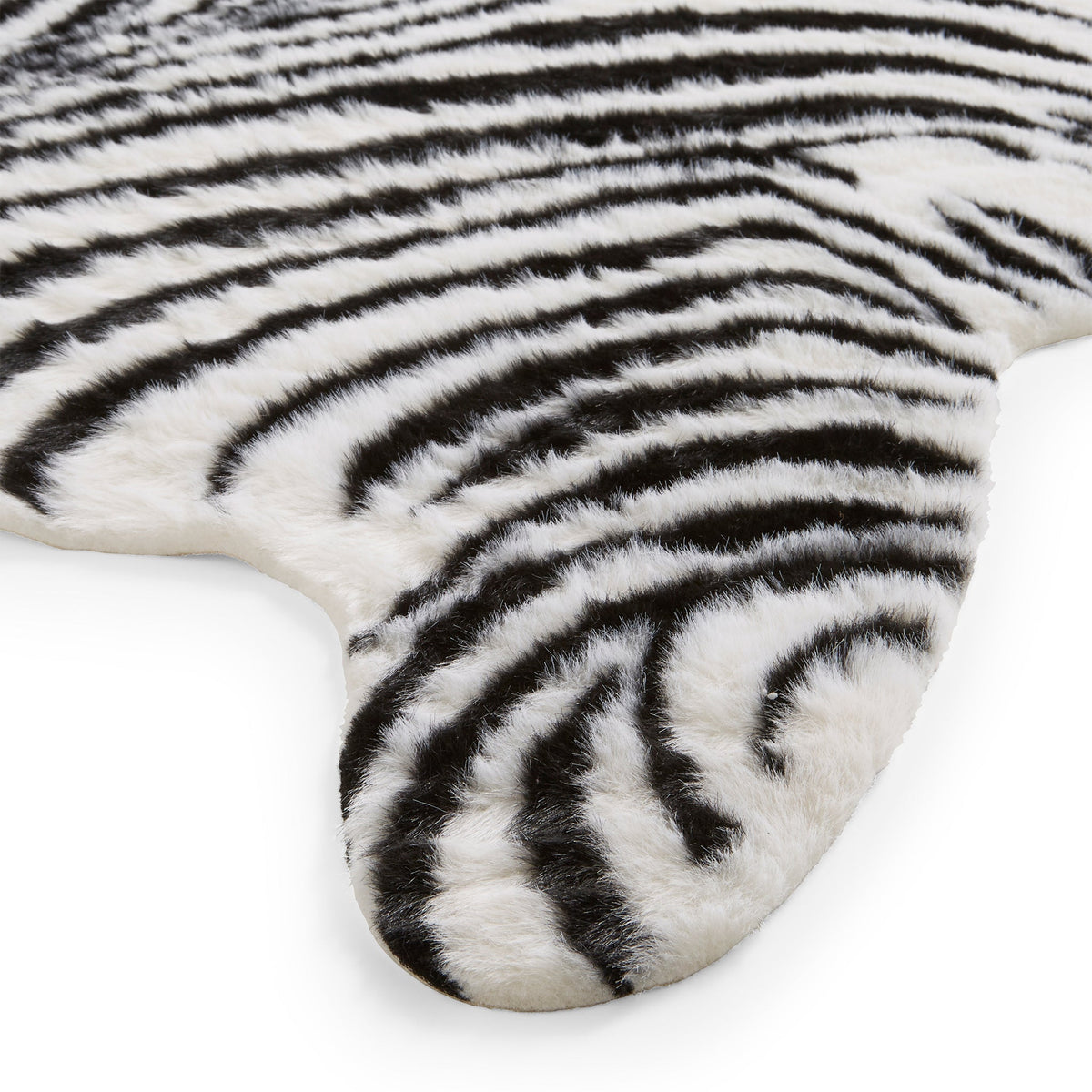 Faux Fur Zebra Print Rug