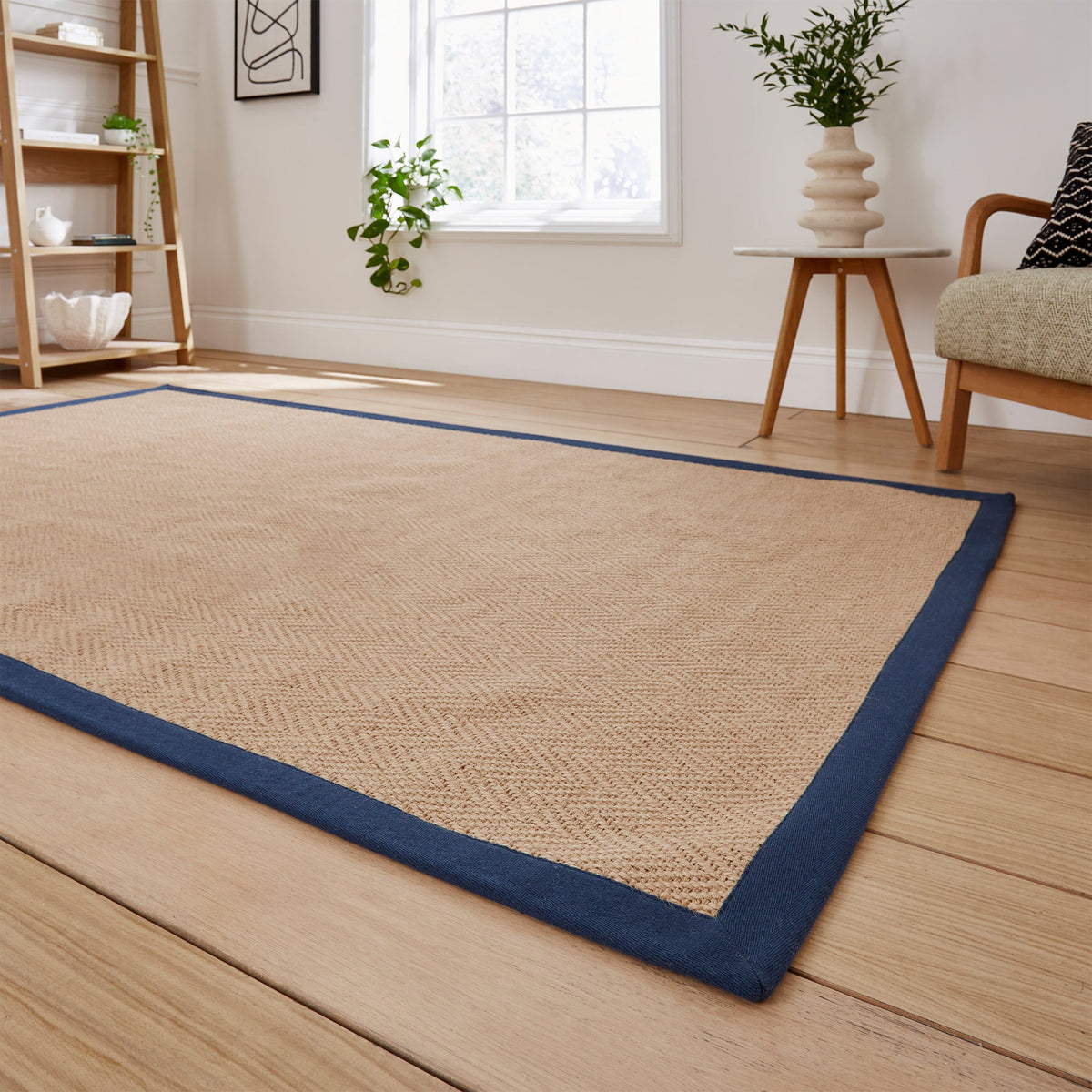 Ford Herringbone Jute Border Rug