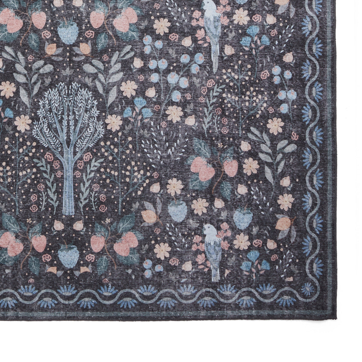 Emmie Washable Classic Floral Print Rug