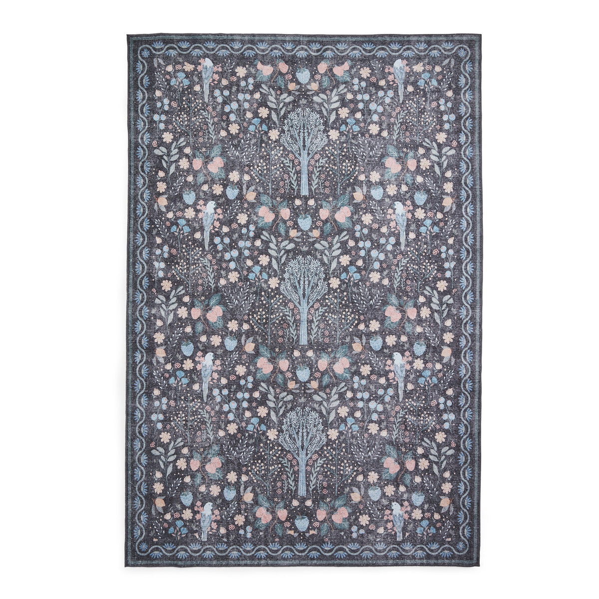 Emmie Washable Classic Floral Print Rug