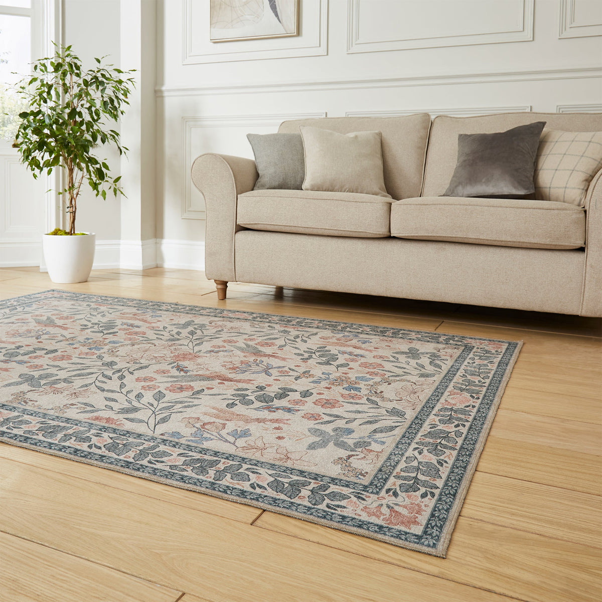 Rosa Classic Floral Print Rug