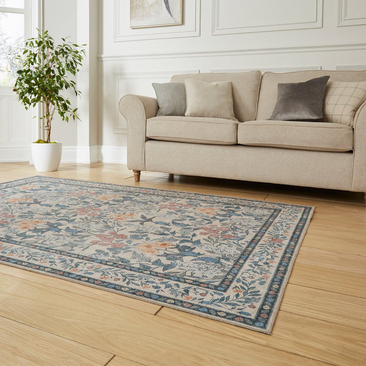 Mila Classic Floral Print Rug