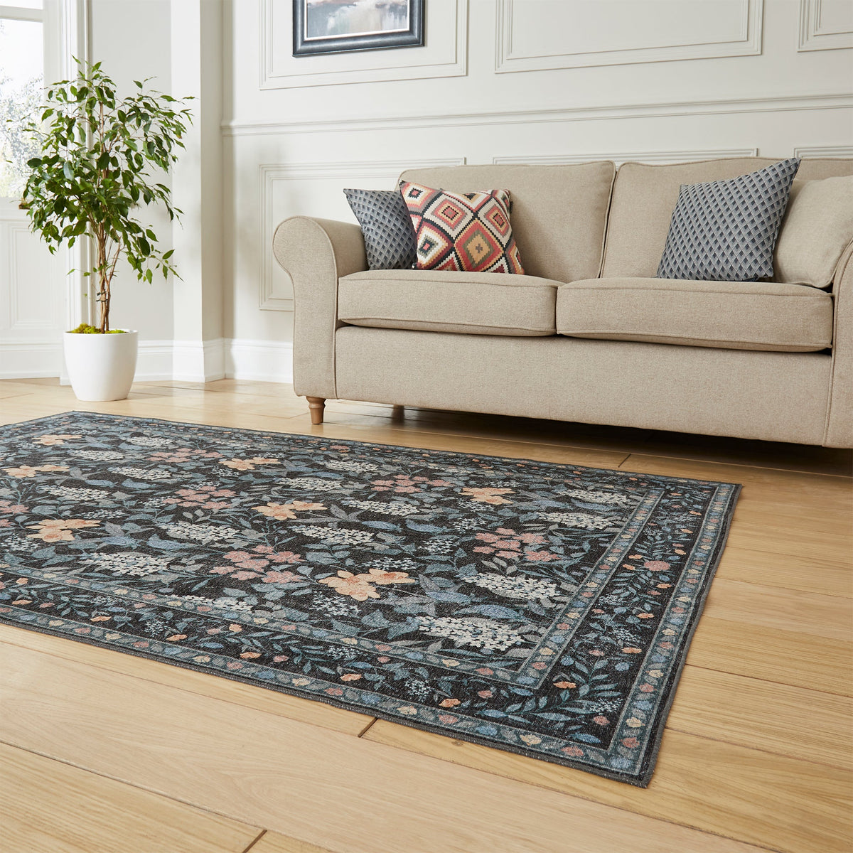 Mila Classic Floral Print Rug