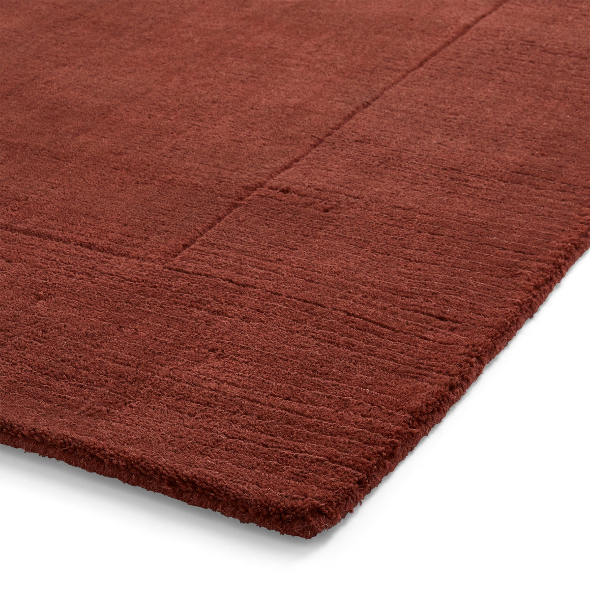 Lauder Plain Wool Border Rug