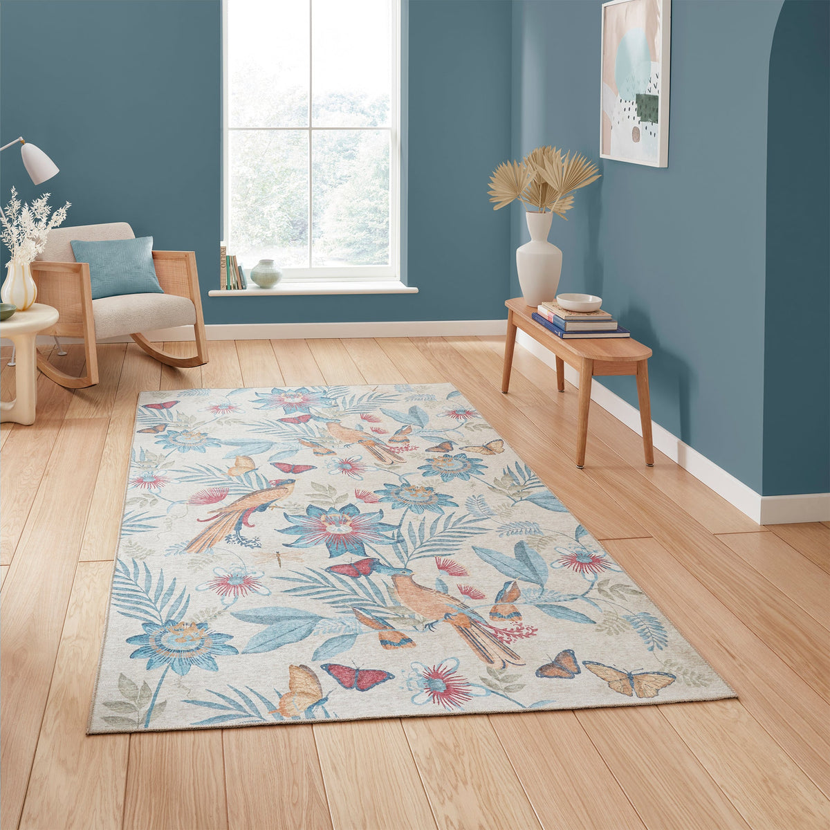 Amaya Tropical Birds Washable Rug