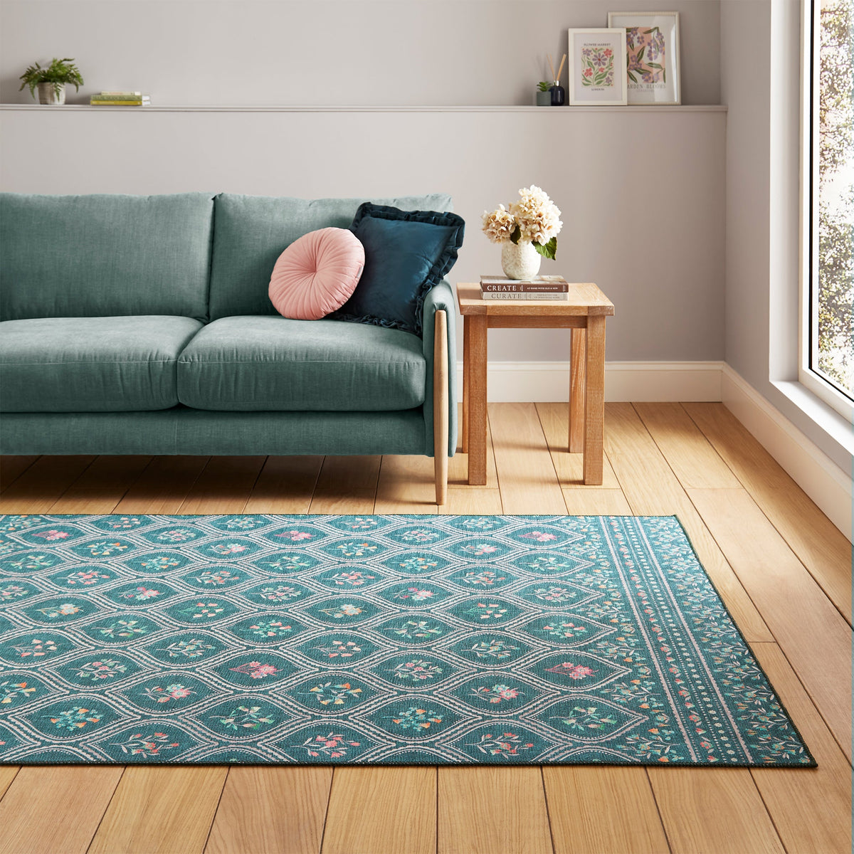 Cameo Floral Washable Rug