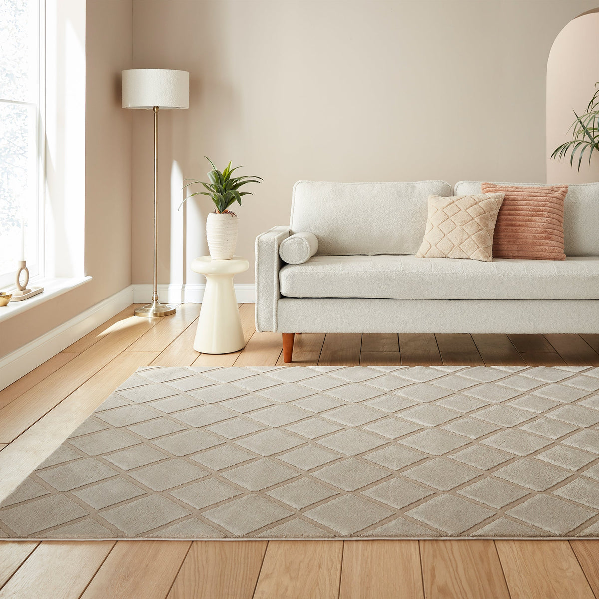 Cosy Diamond Washable Rug