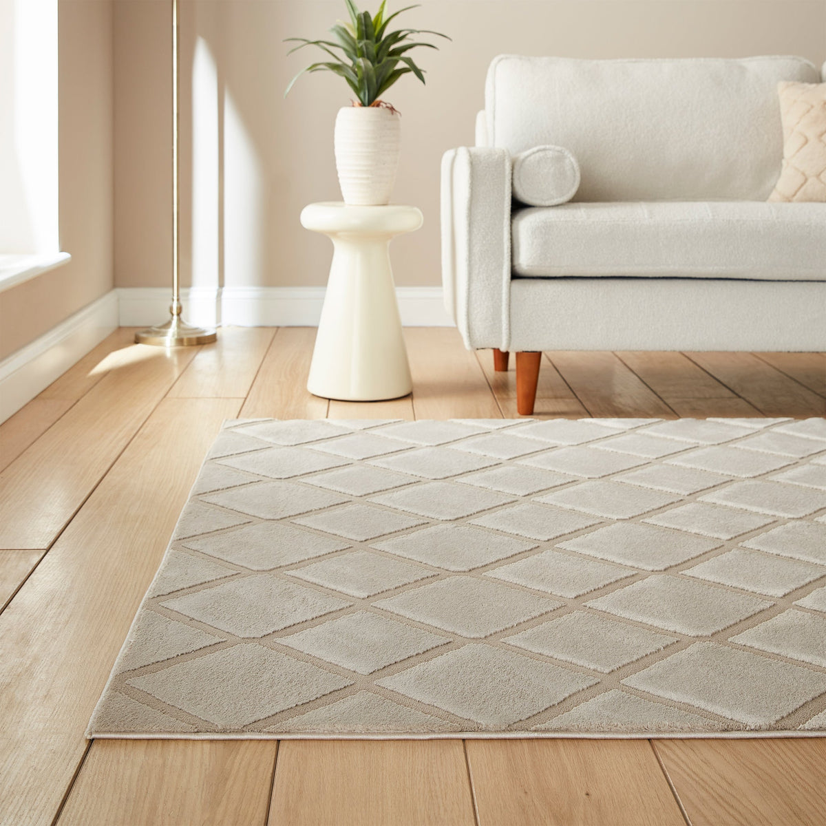 Cosy Diamond Washable Rug