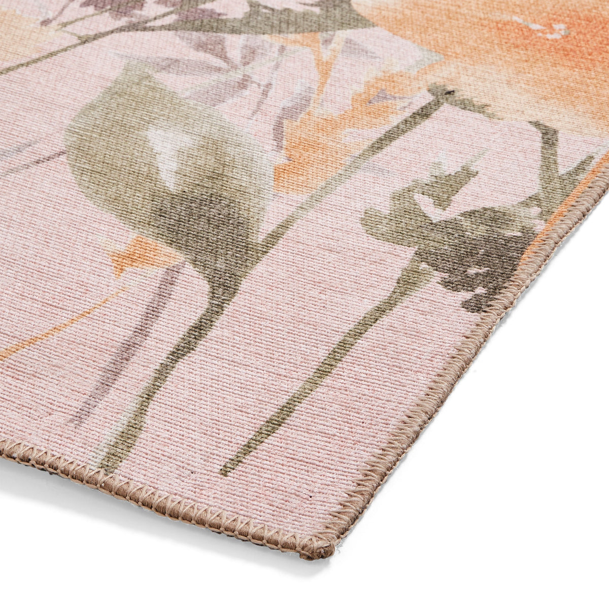 Country Floral Washable Rug