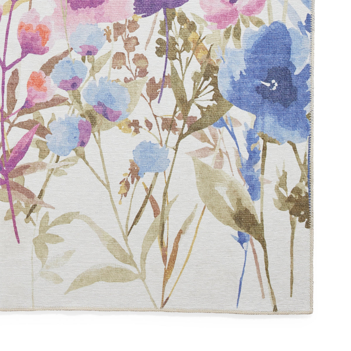 Country Floral Washable Rug