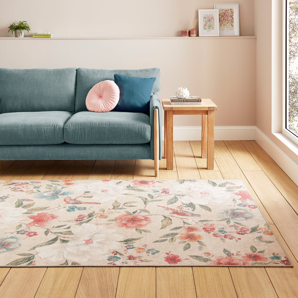 Pippa Floral Washable Rug