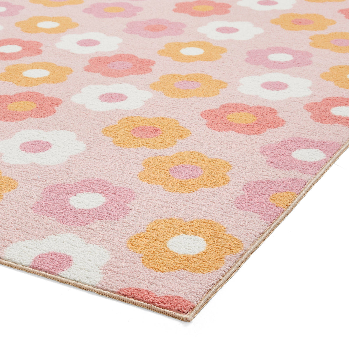 Kids Daisy Retro Washable Rug