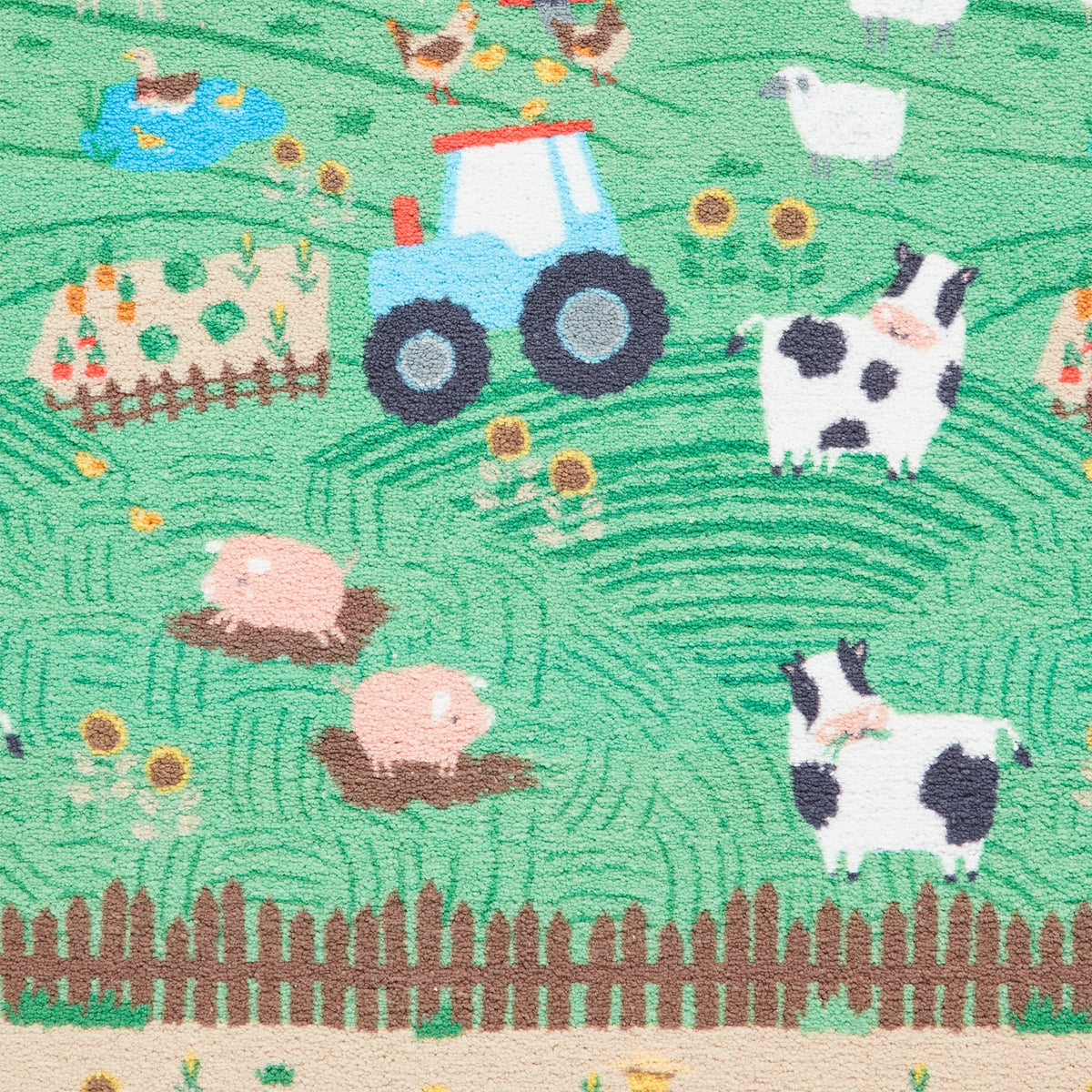 Kids Farmyard Animals Washable Rug