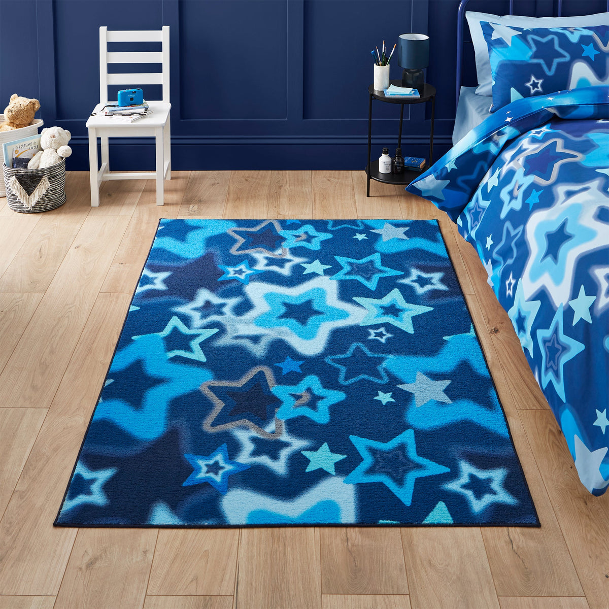 Kids Ombre Stars Washable Rug