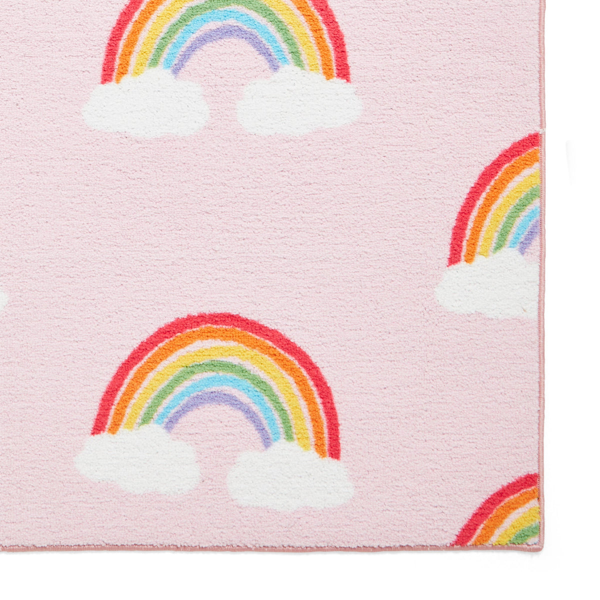 Kids Rainbow Hearts Washable Rug