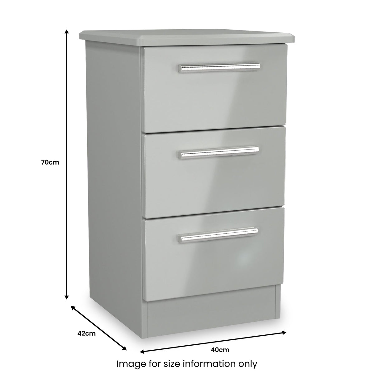 Penmere 3 Drawer Bedside Table